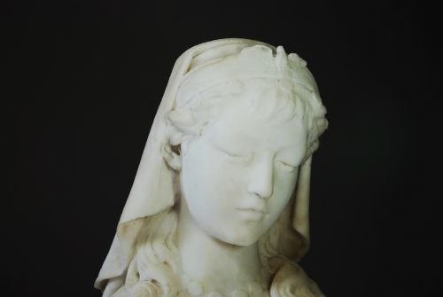 19thc Alabaster Life Size Bust, 'Rose of Sharon'