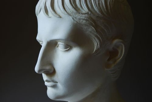 Plaster Bust of Young Roman Emperor Caesar Augustus