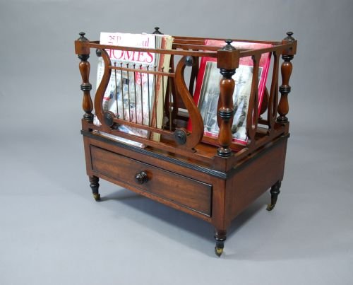 19thc Mahogany & Ebony Canterbury