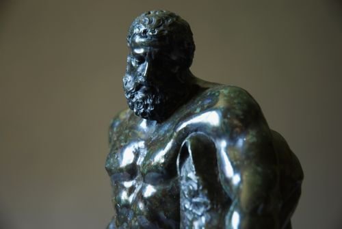19thc Carved Serpentine Figure of Farnese Hercules