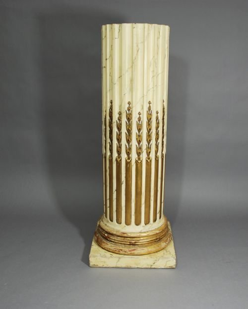 Early 20thc Painted Marbled Column