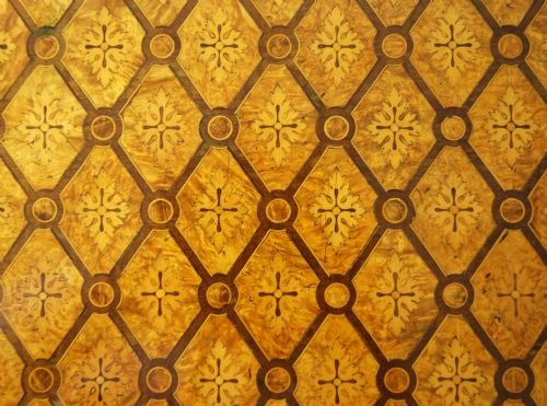 fig 1. mahogany & amboyna parquetry table