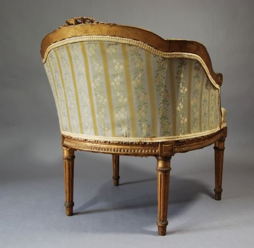 fig 1. 19thc French low back chair, with gilt finish