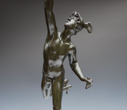 19thc Bronze Figure of Mercury