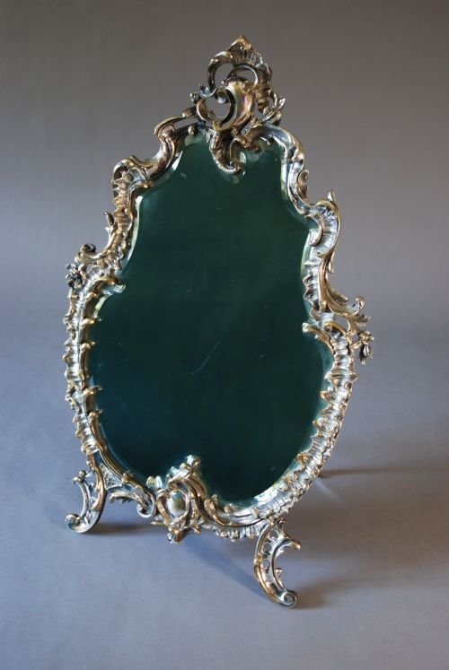 19thc Fine Quality Silvered Rococo Style Mirror