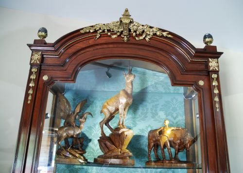 fig 1. 19th century French mahogany display cabinet