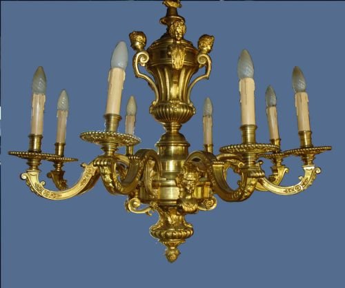 fig 1. 19thc eight branch ormolu chandelier