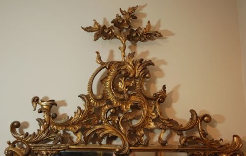 fig 1. Large 19thc carved wooden mirror