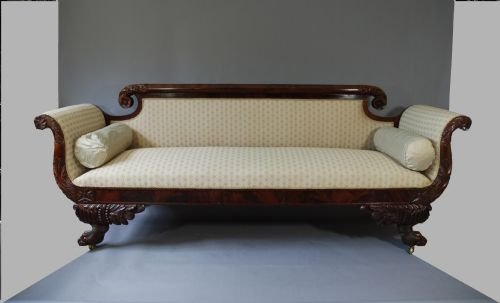 fig 1. 19thc mahogany American Empire sofa