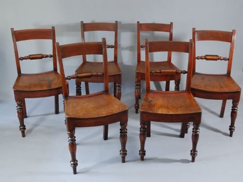 Six 19thc Elm Chairs