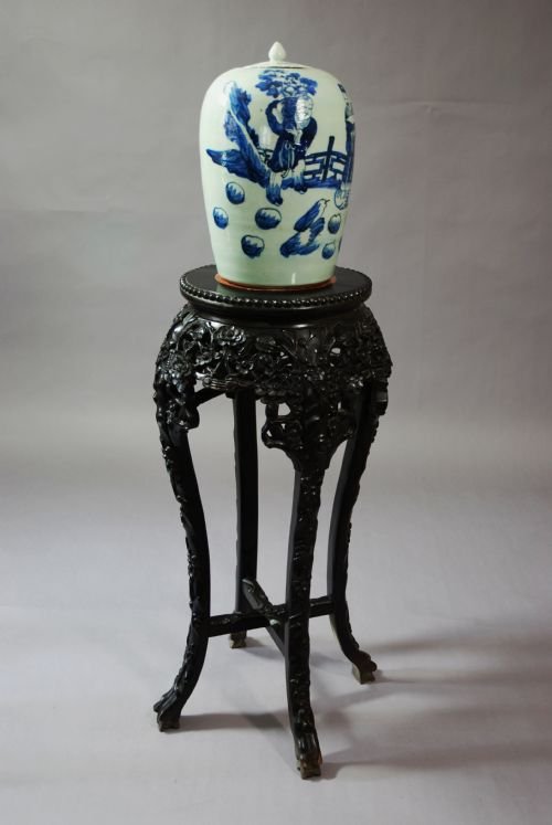 19thc Ebony Chinese Pot Stand