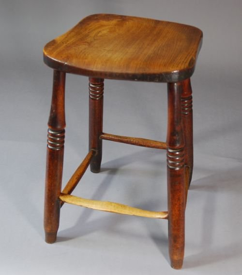 Mid 19thc Elm Tavern Stool