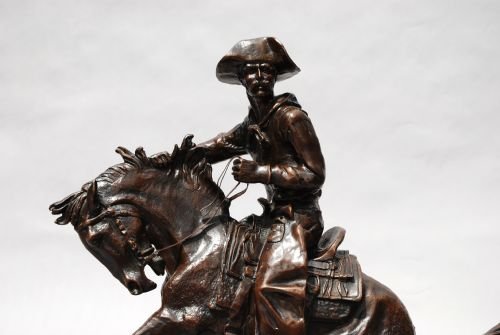 fig 1. 'The Cowboy' bronze after Frederic Remington