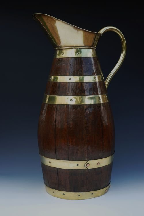 Large Oak & Brassbound Jug