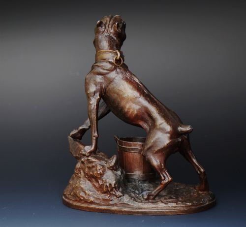 fig 1. 19thc Speltre boxer dog