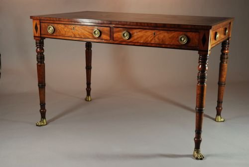 fig 1. Regency two drawer mahogany writing table