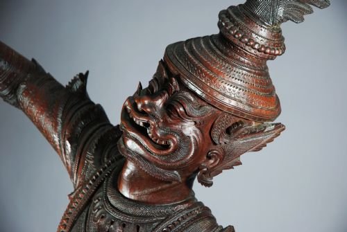 Late 19thc Large Hardwood Figure of a Dancer