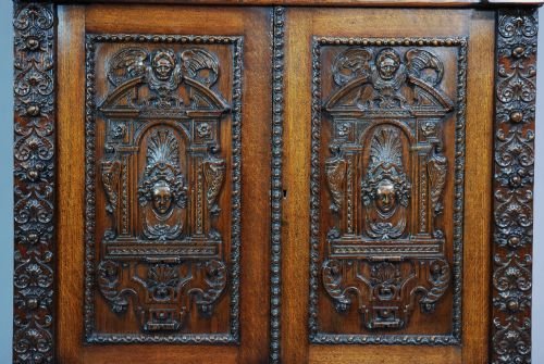 fig 3. Oak cabinet with Renaissance carved panels