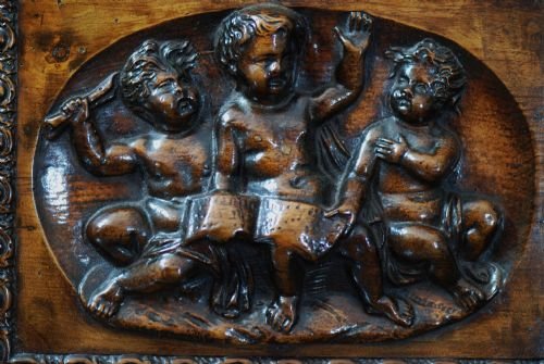 fig 4. Oak cabinet with Renaissance carved panels