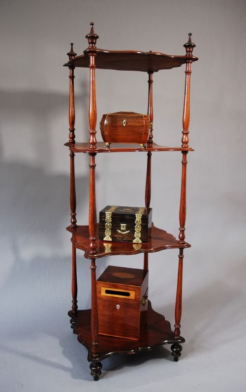 Four Tier Mahogany Whatnot