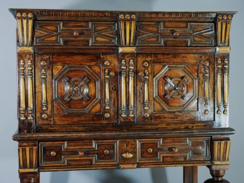 fig 1. Late 17thc joined standing oak livery cupboard