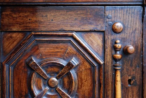 fig 2. Late 17thc joined standing oak livery cupboard
