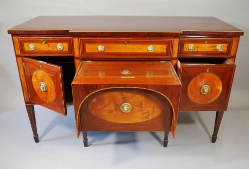 fig 1. Mahogany & satinwood breakfront sideboard