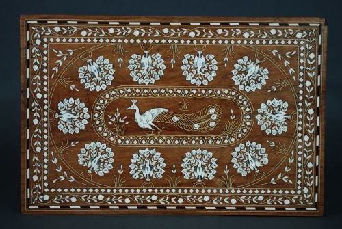 fig 2. Pair of highly decorative Indian hardwood inlaid low tables