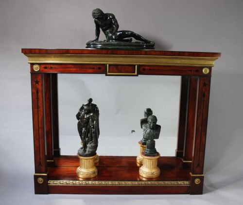 Regency Mahogany & Ebony Mirror Backed Console Table