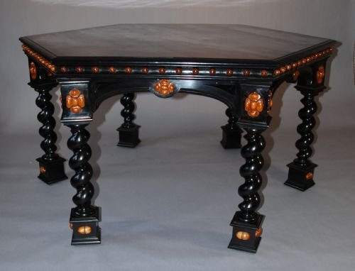 fig 2. Solid ebony hexagonal Centre table