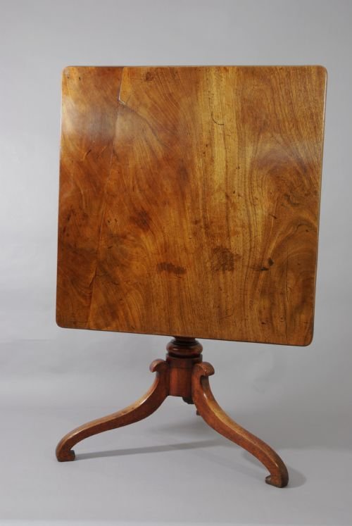 Mahogany Square Tilt-top Table with Tripod Base