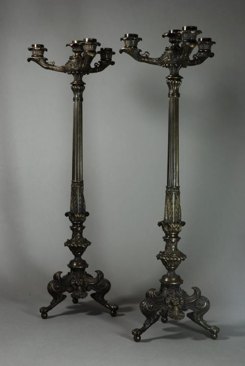 Fine Quality Pair of Bronze Candelabra