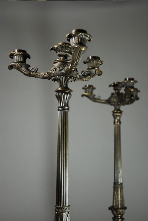 fig 1. Fine quality pair of bronze candelabra