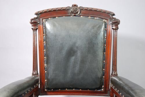 fig 2. High back late 19th century mahogany open armchair