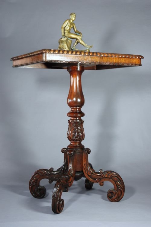 Superb Quality Rosewood Occasional Table with Carved Base