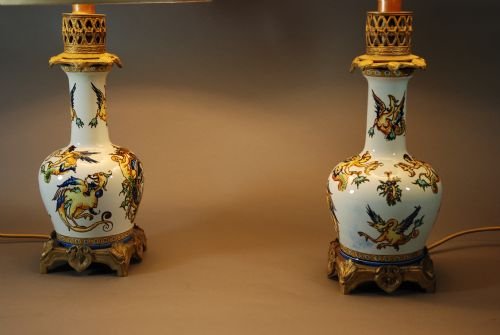 fig 1. Pair of decorative ceramic lamps