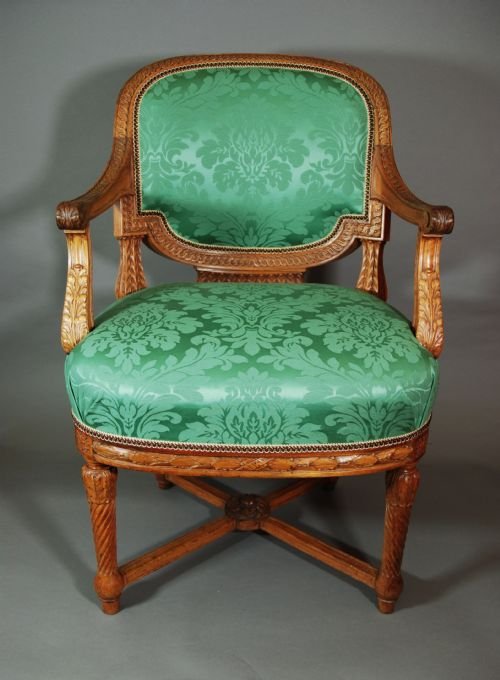 fig 2. Late 19th century French walnut open armchair of excellent quality.