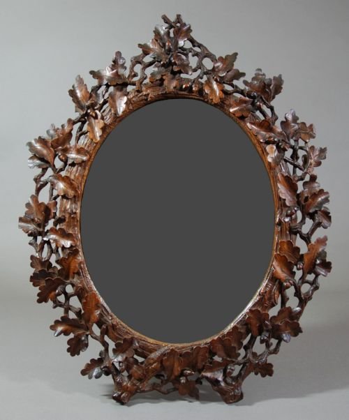 Late 19thc Black Forest Mirror