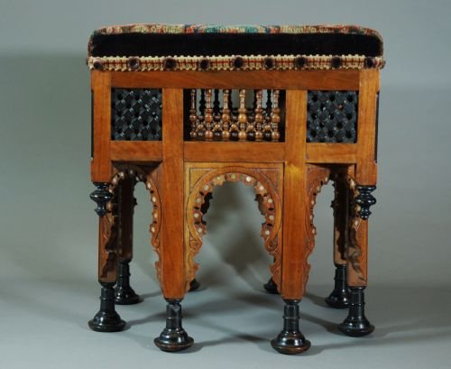 fig 1. Liberty & Co Moorish upholstered stool