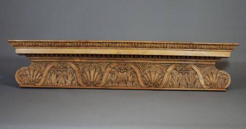 Superbly Carved George III Pine Mantel with Profuse Carving