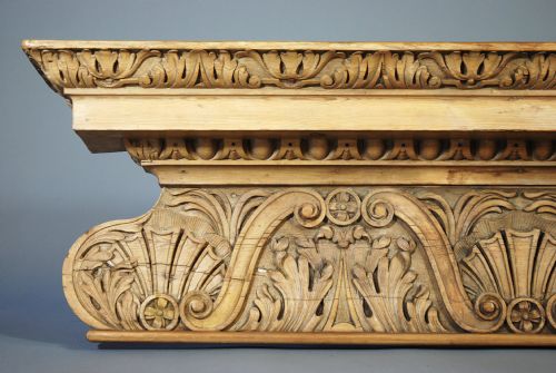 fig 1. Superbly carved George III Pine mantel with profuse carving