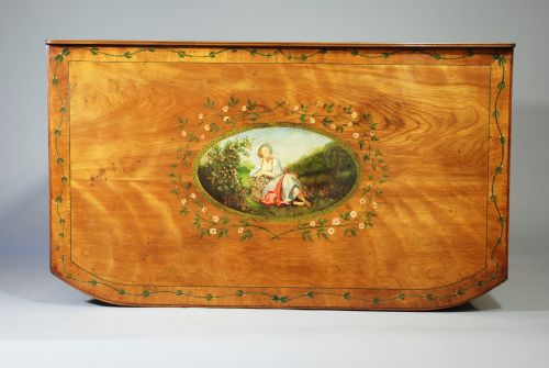 fig 2. 19th century satinbirch bow fronted chest of drawers