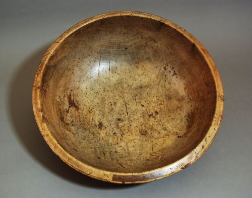 18thc Welsh Sycamore Dairy Bowl