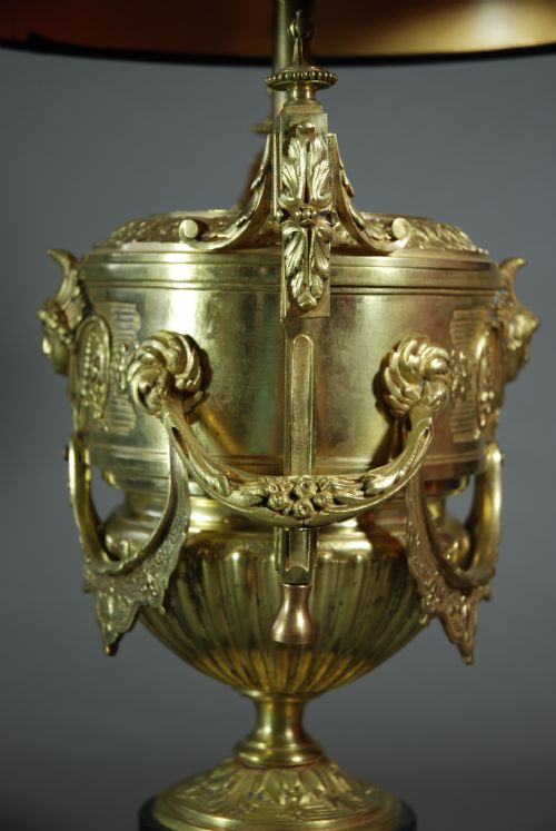 fig 1. Decorative ormolu table lamp in the form of a Classical urn