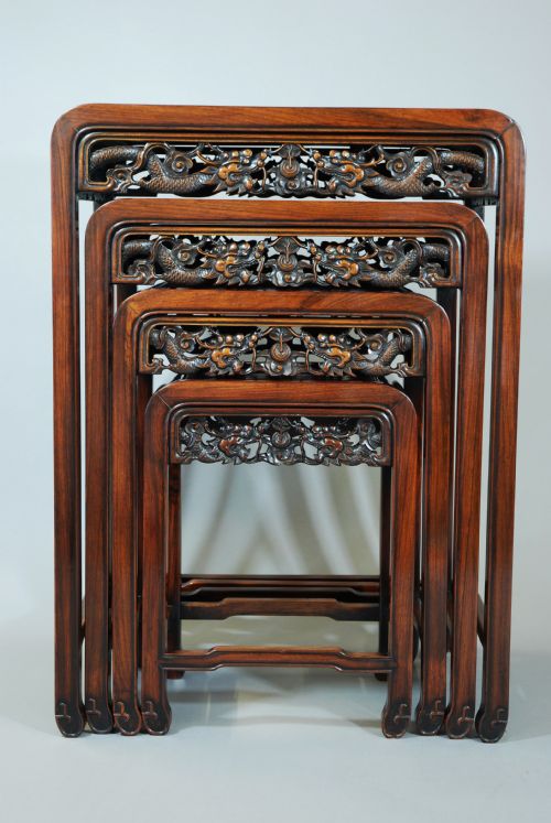 fig 2. Chinese hardwood quartetto nest of occasional tables