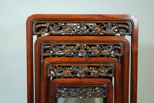 fig 3. Chinese hardwood quartetto nest of occasional tables
