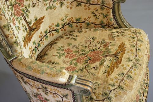 fig 2. French painted armchair with tapestry upholstery