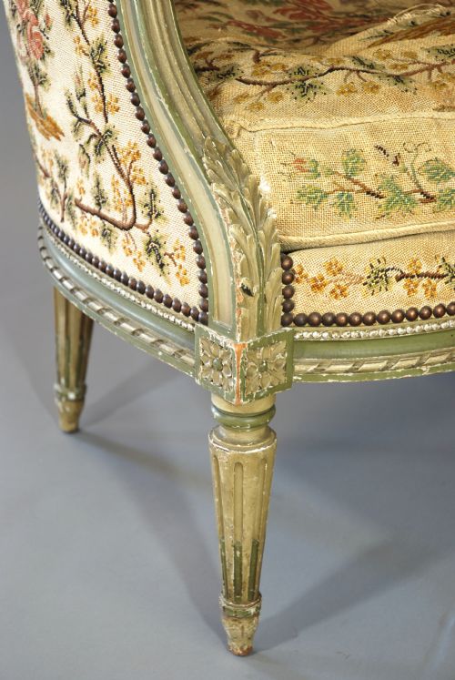 fig 4. French painted armchair with tapestry upholstery