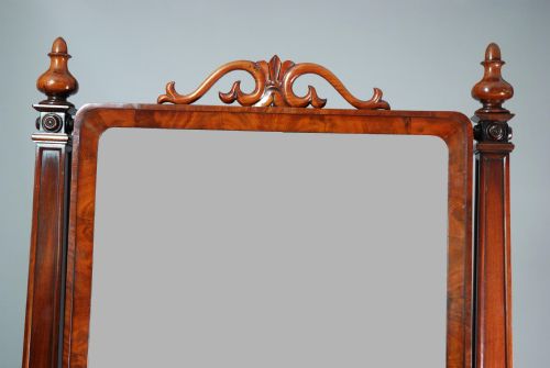 fig 2. Suberb quality 19thc mahogany cheval mirror of large proportion