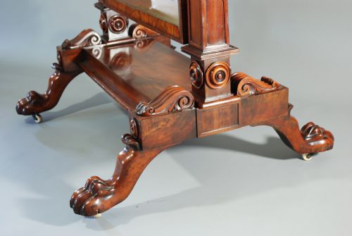 fig 3. Suberb quality 19thc mahogany cheval mirror of large proportion